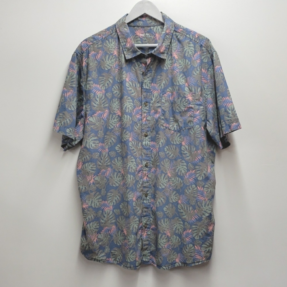 Anko Tropical Print Short Sleeve Buttoned Shirt Men's Size 3X